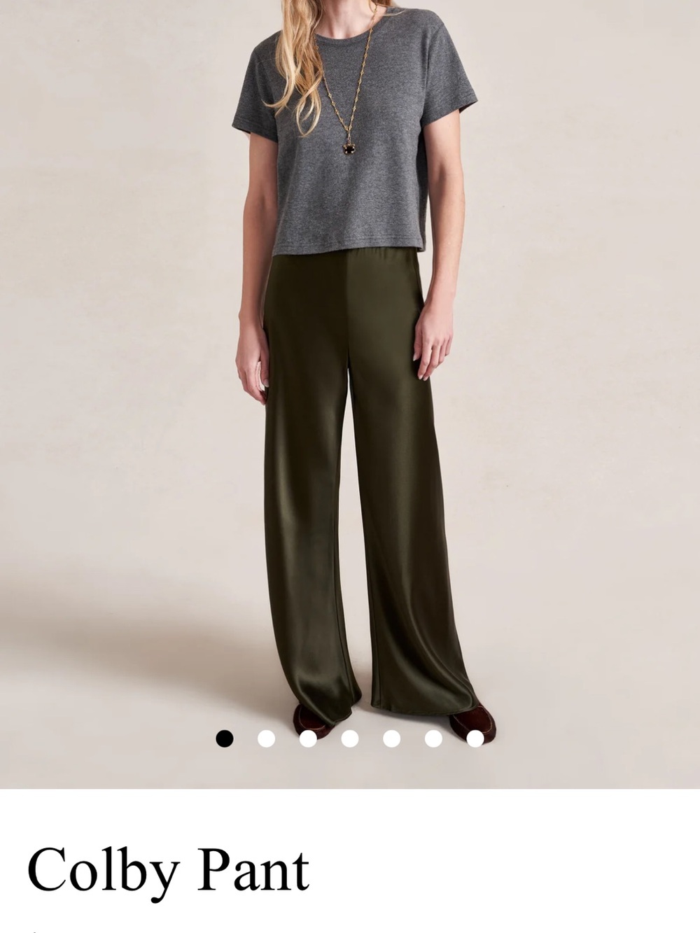 La Ligne Colby Wide-Leg Pants in Olive